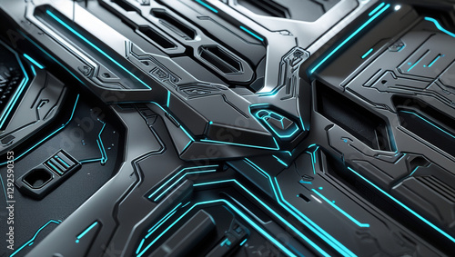 Futuristic Sci-Fi Metal Surface