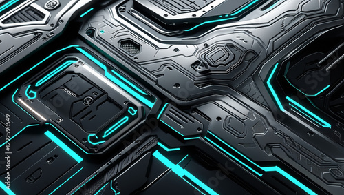 Futuristic Sci-Fi Metal Surface