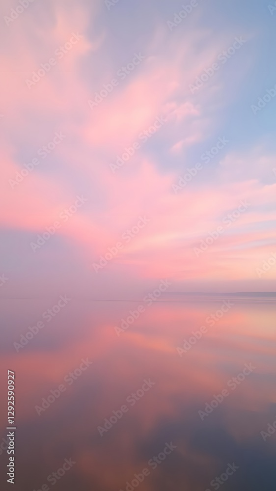 Obraz premium The Soft Gradient of the Sky Reflects in the Tranquil Waters Below, Creating a Dreamy Scene