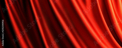 Elegant Scarlet Drapery Backdrop Rich Textured Fabric Waves for Theater Stage or Celebration Design