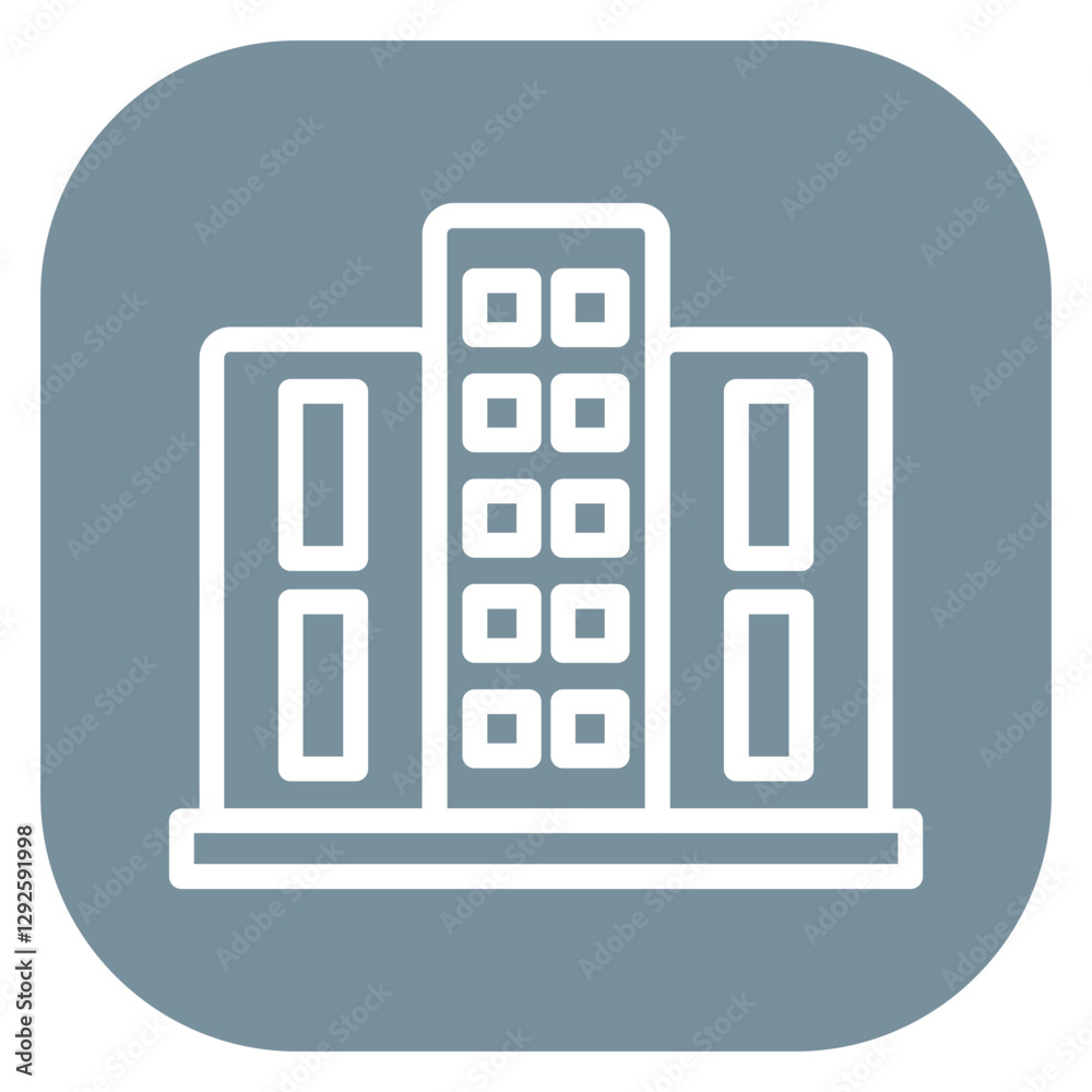 Minimalist Line Art Circular Hotel Building Icon Minimalist Line Art Circular Hotel Building Icon