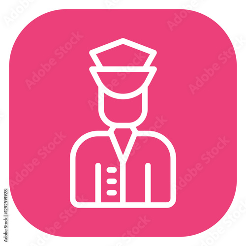 Minimalist Line Art Circular Doorman Icon