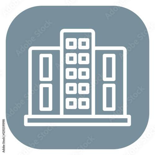 Minimalist Line Art Circular Hotel Building Icon