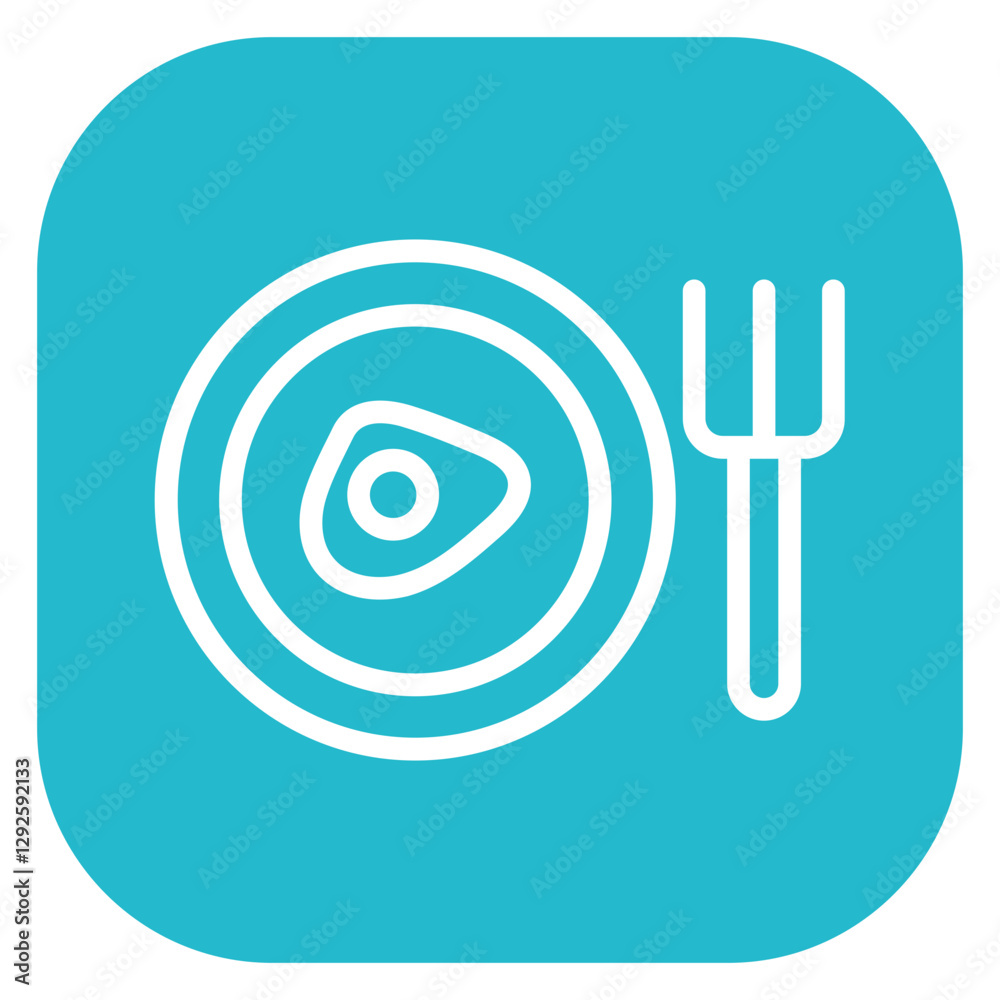 Minimalist Line Art Circular Breakfast Plate with Egg Icon Minimalist Line Art Circular Breakfast Plate with Egg Icon