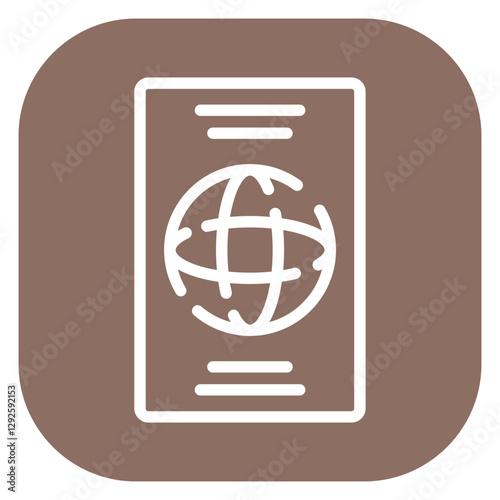 Minimalist Line Art Circular Passport Icon