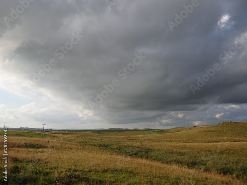storm clouds over the field on the Rota do Sol, in Rio Grande do Sul, Brazil.