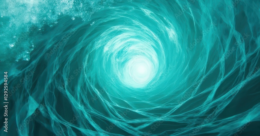 Naklejka premium Captivating underwater vortex fluid dynamics of ocean depths
