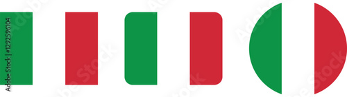 Free Download Italian Flag Design with Rectangular and Circular Sections - GFXLoad