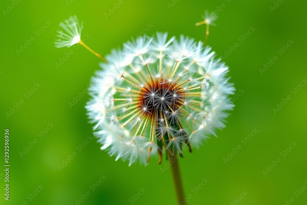 Fototapeta premium arafed dandelion with seeds blowing in the wind