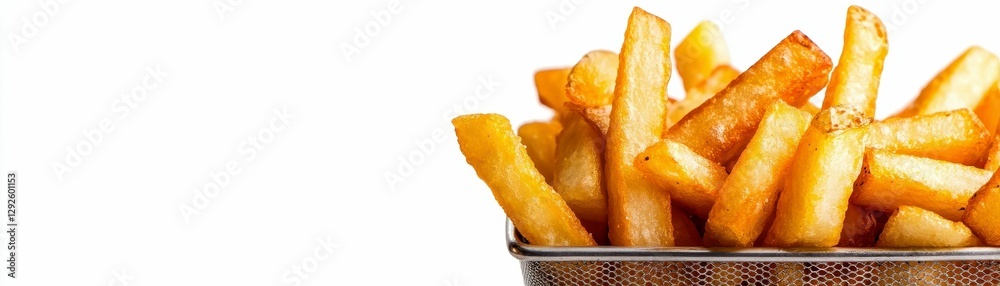Basket of Golden French Fries Ready to Eat and Savor the Deliciousness and Joy of Fried Potatoes Basket of Golden French Fries Ready to Eat and Savor the Deliciousness and Joy of Fried Potatoes