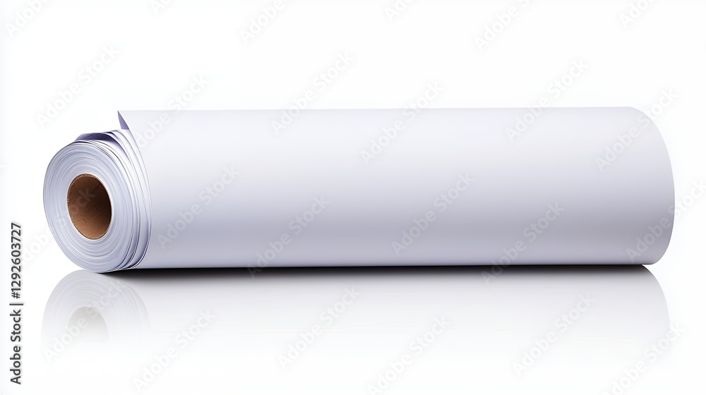 White Paper Roll On Bright Background White Paper Roll On Bright Background