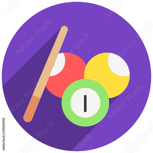 Billiards rounded color, mini illustration icon. use for modern concept, print, UI, UX kit, web and app development. Vector EPS 10, related to entertainment, festival, funfair and hobbies.