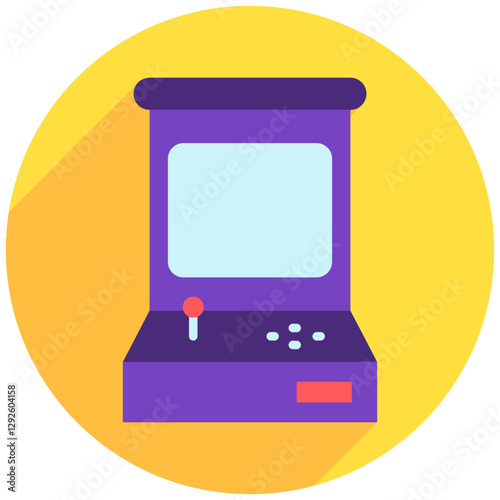 Arcade Game rounded color, mini illustration icon. use for modern concept, print, UI, UX kit, web and app development. Vector EPS 10, related to entertainment, festival, funfair and hobbies.