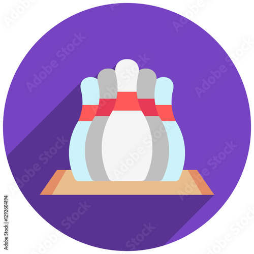Bowling rounded color, mini illustration icon. use for modern concept, print, UI, UX kit, web and app development. Vector EPS 10, related to entertainment, festival, funfair and hobbies.