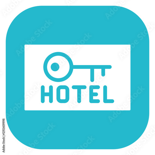 Colorful Glyph Hotel Key Square Icon
