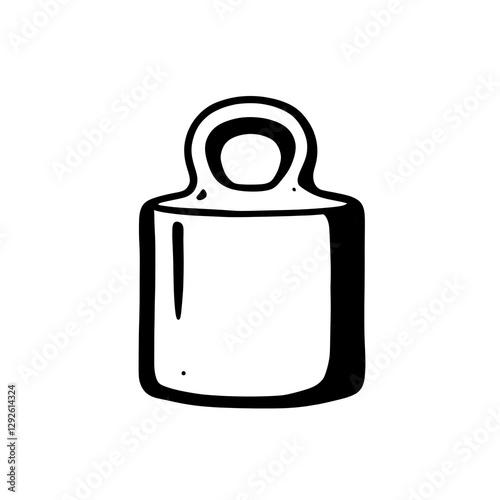 A weight (calibration weight) against a white background.