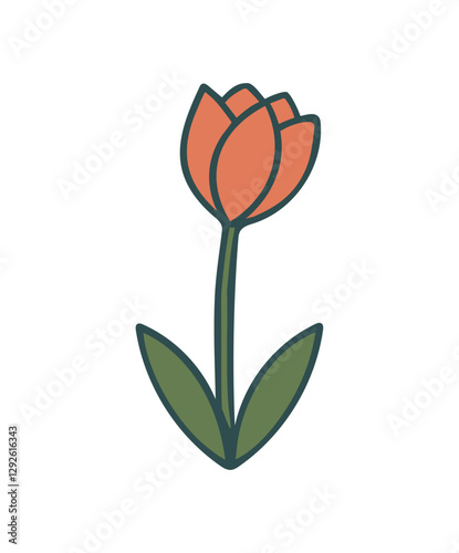garden Orange tulip flower icon
