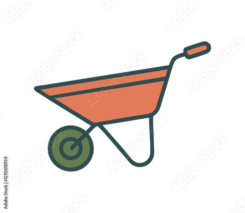 Garden wheelbarrow tool icon