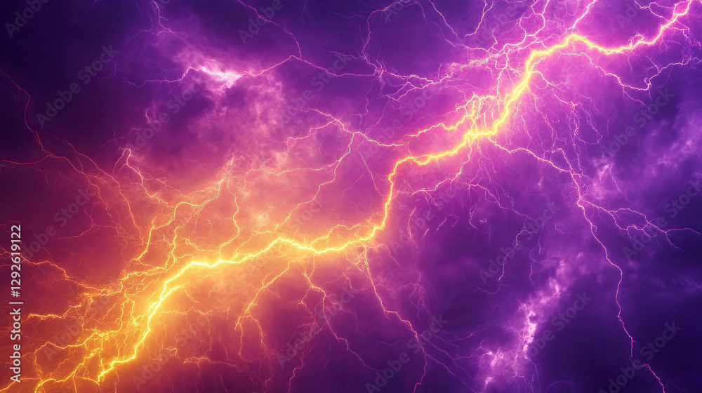 Lightning strike effects isolated on transparent background. Vector realistic illustration of purple and yellow round and abstract electric energy flashlight, magic power strike, thunderstorm impact Lightning strike effects isolated on transparent background. Vector realistic illustration of purple and yellow round and abstract electric energy flashlight, magic power strike, thunderstorm impact