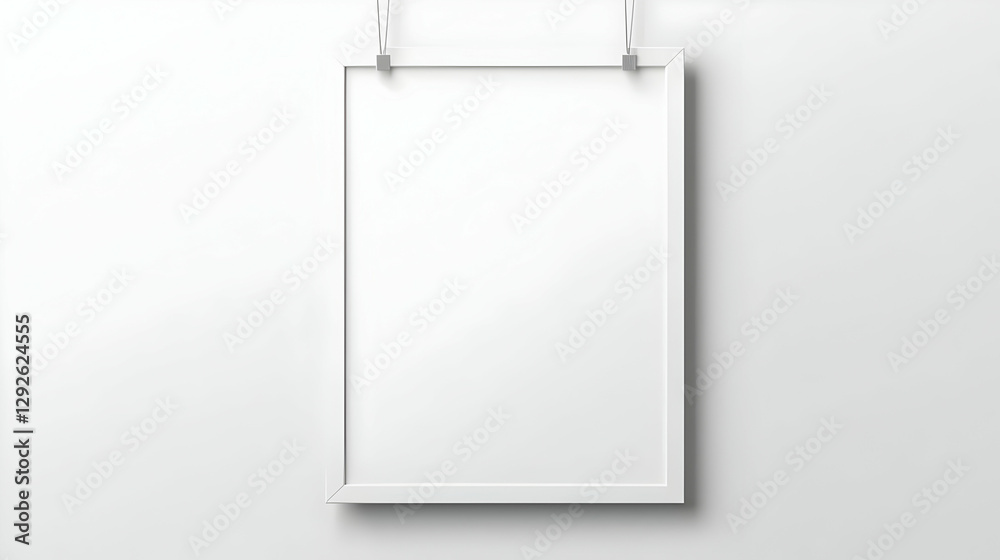 Minimalistic Empty Frame Hanging on Wall for Art Displays and Design Minimalistic Empty Frame Hanging on Wall for Art Displays and Design