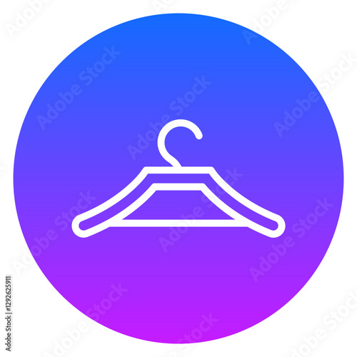 Gradient Line Art Clothes Hanger Circle Icon