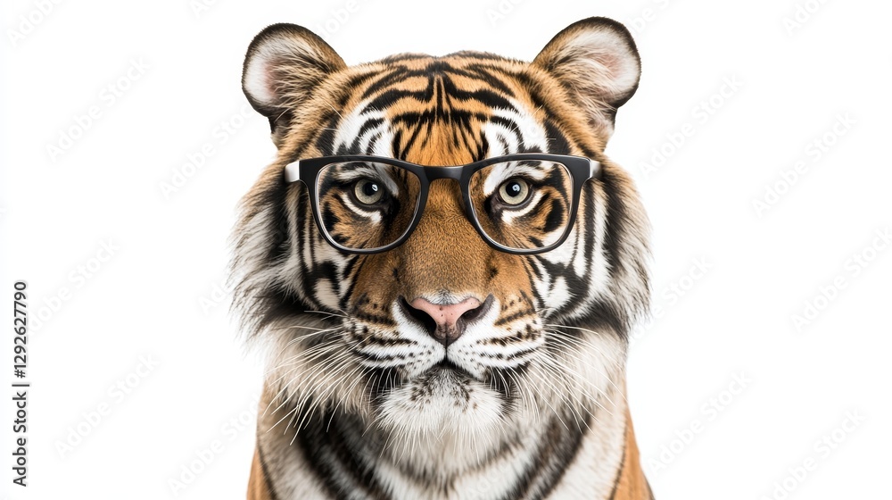 Fototapeta premium tiger wearing glasses