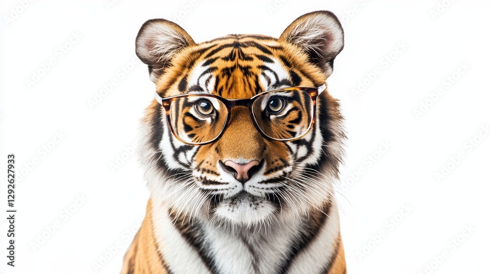 Fototapeta premium tiger wearing glasses