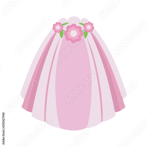 Wedding Veil Pink Luxury Floral