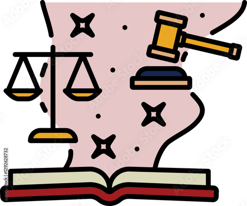 Law book line icon