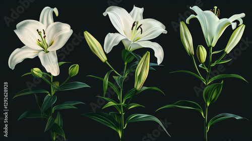 white lily flowers