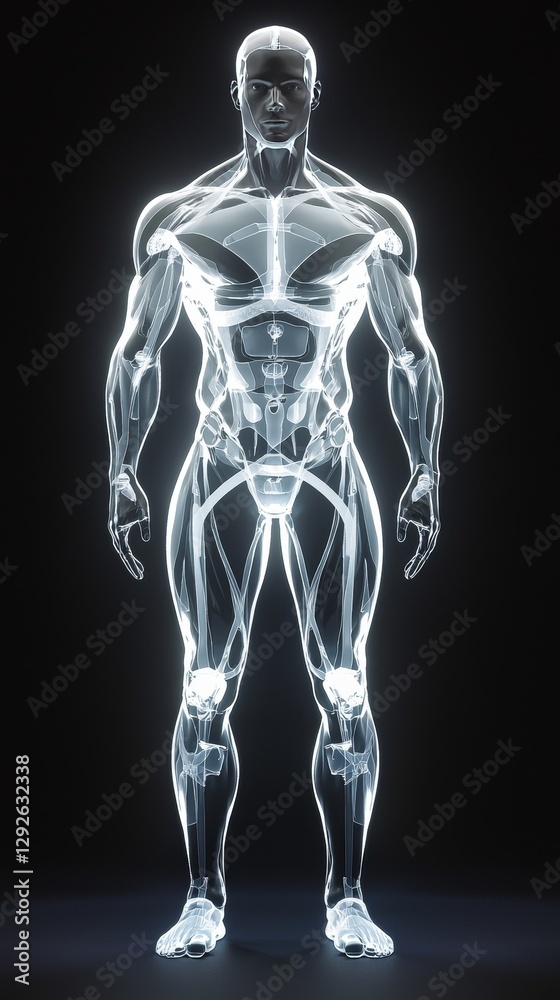 Human muscular build. Human full body X-ray. Human muscular build. Human full body X-ray.