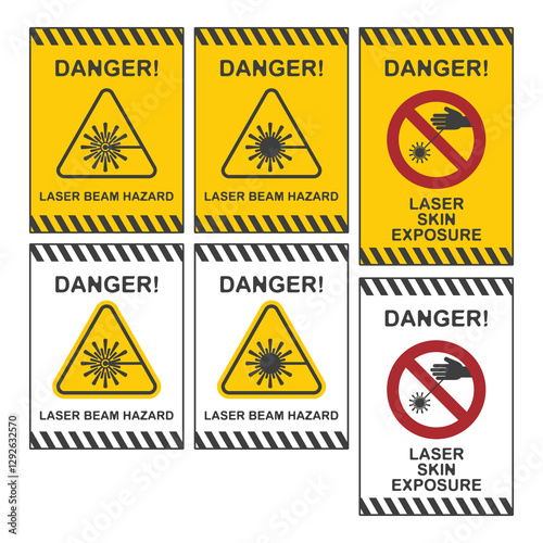 warning laser beam flat symbol