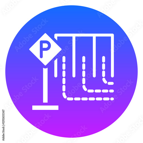 Gradient Glyph Parking Sign Square Icon