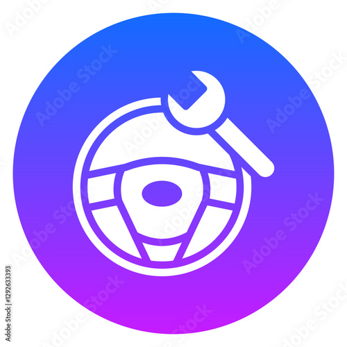 Gradient Glyph Car Repair Service Square Icon