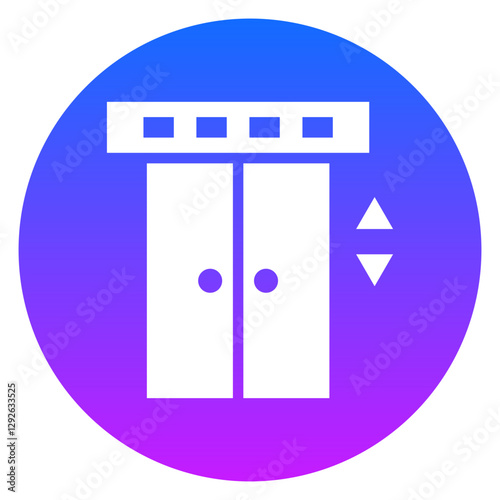 Gradient Glyph Elevator Doors with Arrows Square Icon