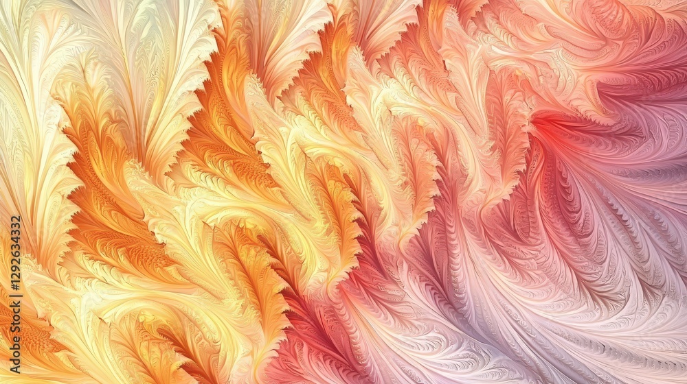 abstract fractal design in vibrant orange