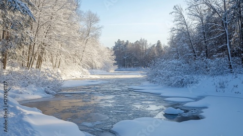 Snowy River Valley Winter Scene photo