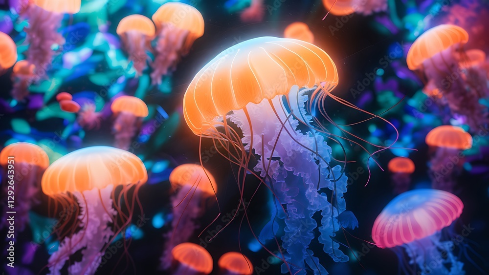 Jellyfishs floating in the ocean Jellyfishs floating in the ocean
