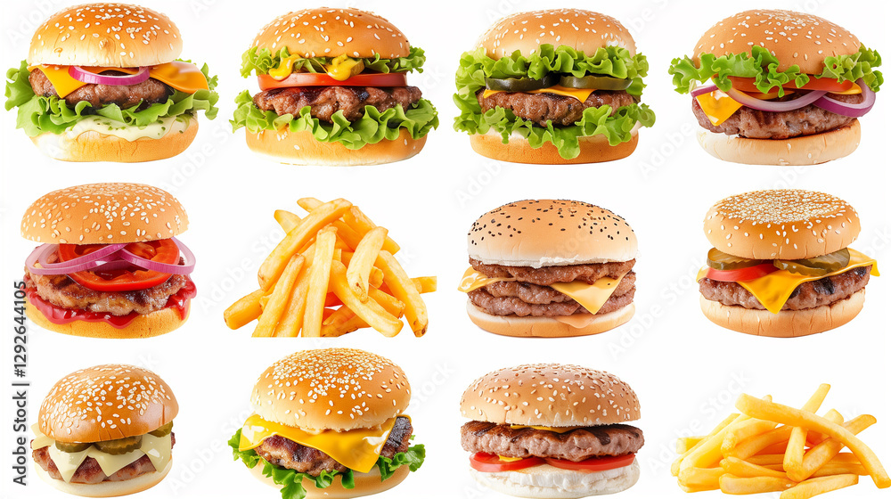 hamburger on white background hamburger on white background