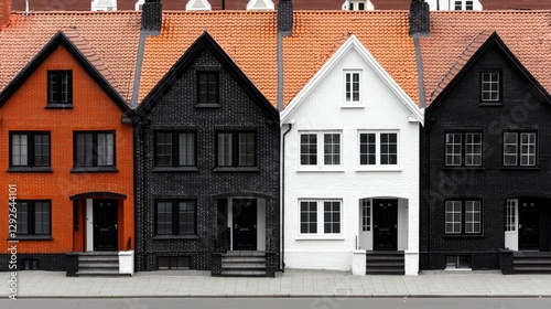 Row of colorful European houses