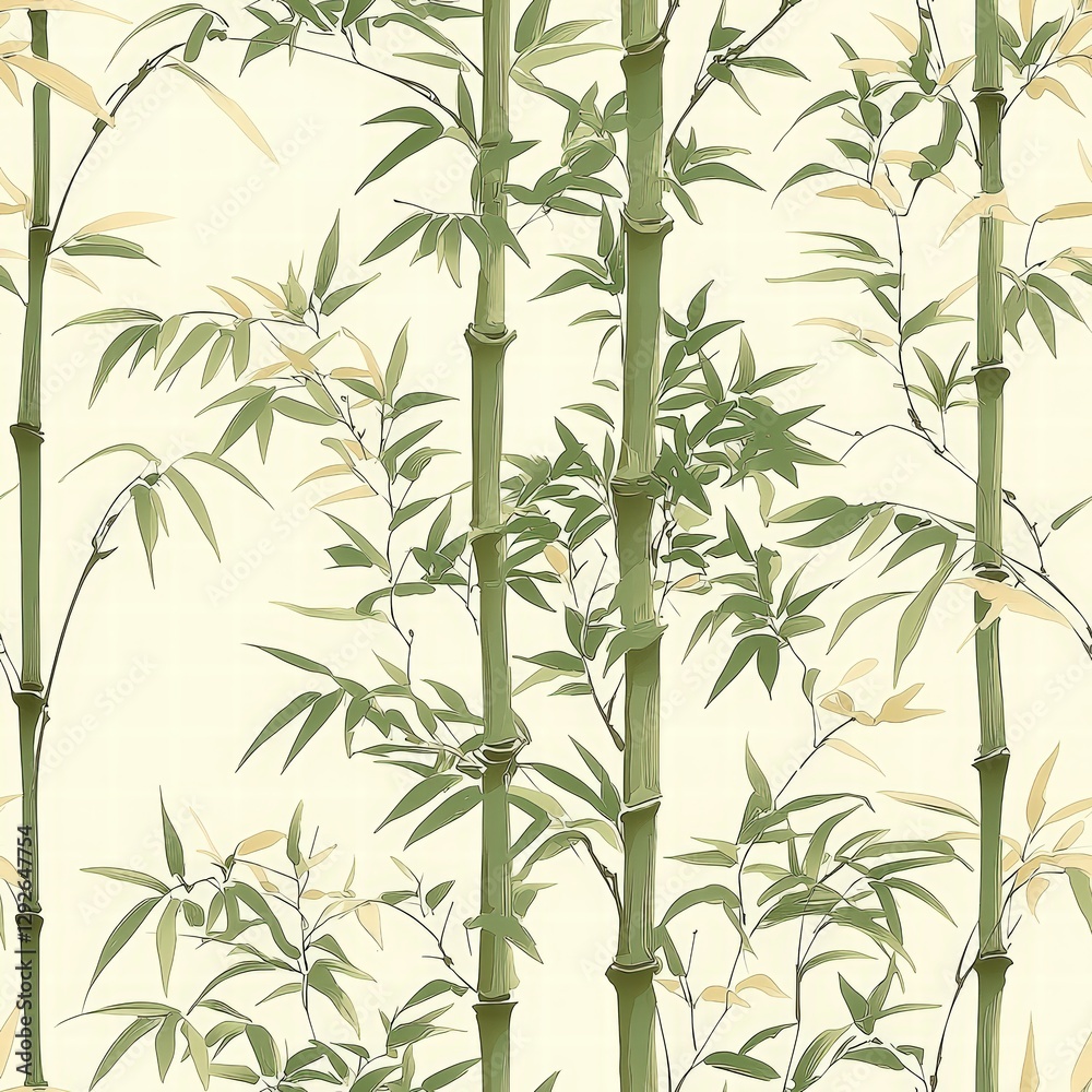 Elegant bamboo tree surrounded by colorful birds perched on green leaves in a serene setting Elegant bamboo tree surrounded by colorful birds perched on green leaves in a serene setting