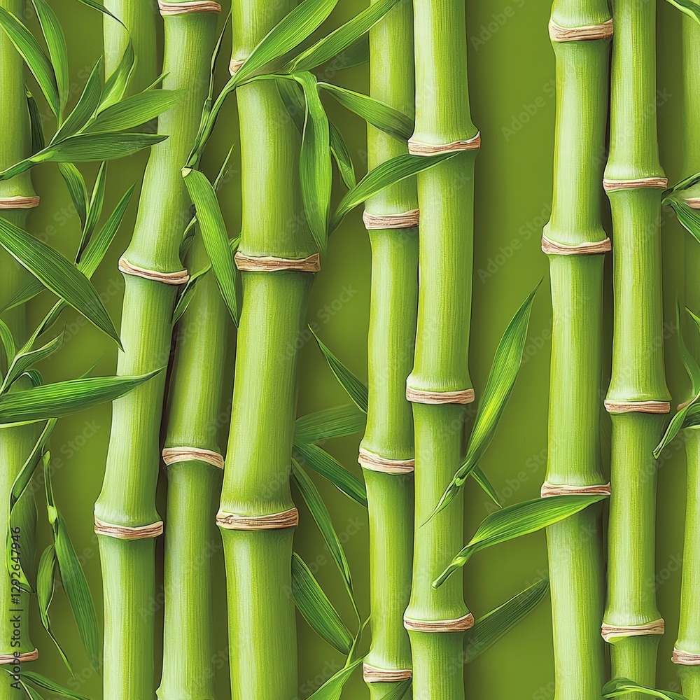 Obraz premium Tall bamboo tree with multiple stalks rising towards the sky surrounded by lush green leaves