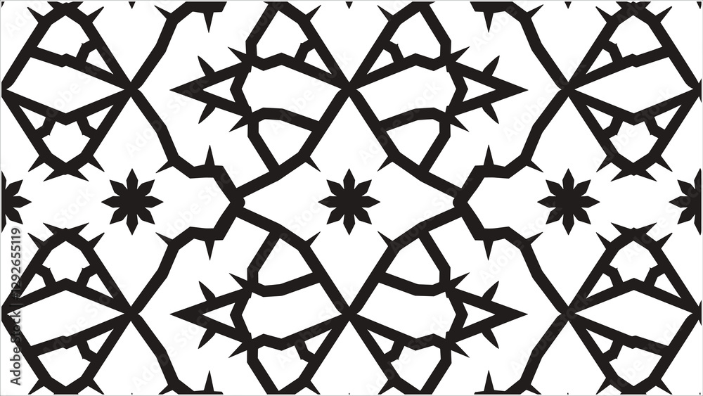 Naklejka premium Beautiful Islamic Pattern with Arabic and Ottoman-Inspired Details