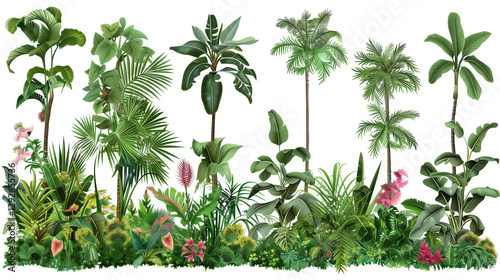 green plant in a garden on white background