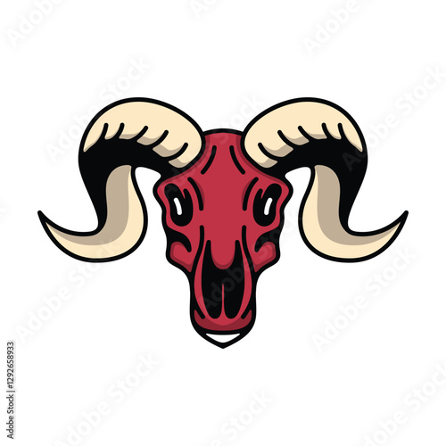 Bull head vector illustration modern simple flat design