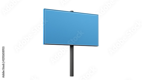 Wallpaper Mural Blue blank sign on pole, suitable for customizable messages and advertisements isolated on transparent white background, clipping path Torontodigital.ca