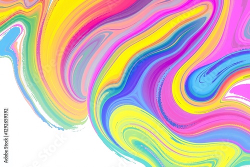 vibrant abstract colorful flowing swirls in pink, yellow, and blue hues