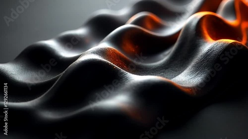 Black textured waves with warm orange highlights
