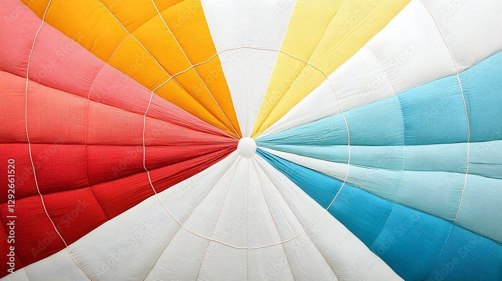 Fototapeta premium Breathtaking macro shot capturing the intricate stitching details and mesmerizing prismatic pattern of a colorful inflated balloon fabric The abstract