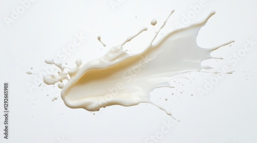 Splash of milk or cream on white background photo